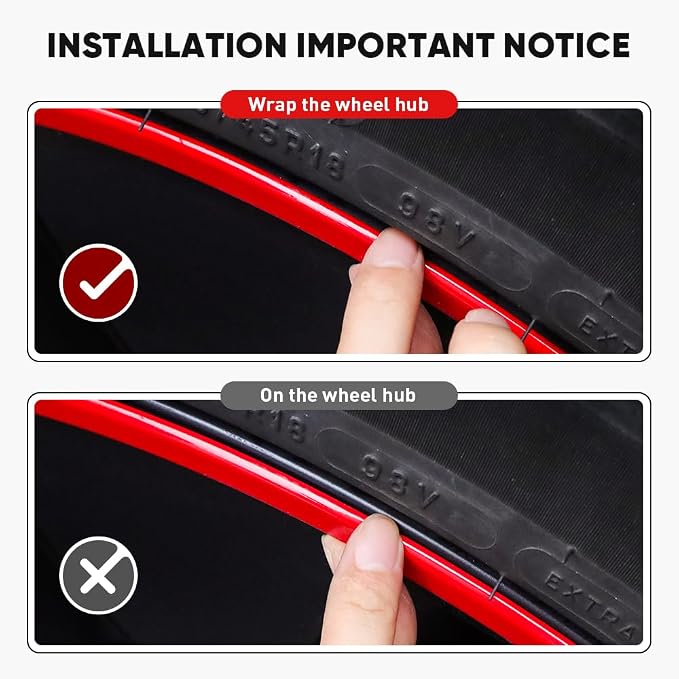 Automotive Alloy Wheel Rim Protector - Covering The Entire Rim of The Wheel hub - Strips for Curb Rash Prevention - Set of 4 Rim Protector Easy to Install(20'',Silver)