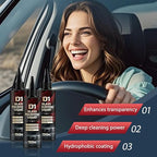 D1 Glass Polishing Liquid, 2025 Upgrade Car Glass Oil Film Remover and Auto Scratch Repair Compound, Car Glasses Polishing Compound, Anti-Fog Hydrophobic Coating Spray with Sponge (2)