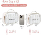 Clear Makeup Bag - TSA Approved Toiletry Bag for Carry-on & Checked Luggage, Water Resistant Car Storage Organizer with Reinforced Seams
