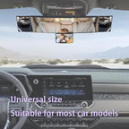 Car Rear View Mirror, 15 Inch Panoramic Vehicle Convex Rearview Mirror, Clip-on Automotive Large Wide Angle Extended Rear View Mirror Accessories, Universal for SUV, Truck, RV