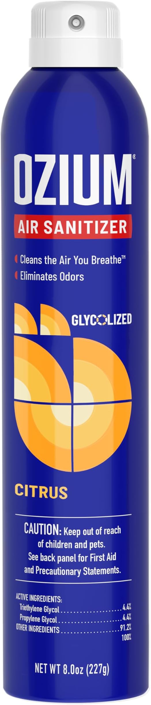Air Sanitizer Spray - Room Odor Eliminator for Home, Car, and Office - Citrus - 8 oz Can - 1 Pack