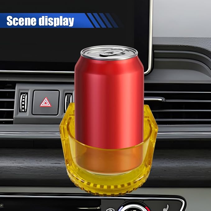 YoRise Air Vent Cup Holder for Car, Multifunctional Water Bottle Bracket with Mounting Clips, Car Air Conditioner Vent Drink Cup Holder Expander, Fit for Most Cars with Horizontal Blade Vents (Yellow)