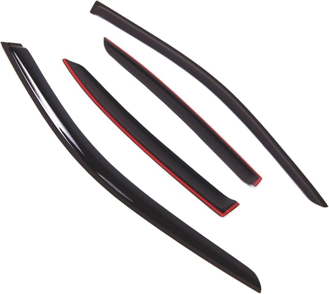 WD2-707 Dark Smoke 4 Pcs Set Window Visor (Outside Mount) Deflector Rain Guard Compatible with 2013-2016 Lexus GS350 GS450h GS200t GS F