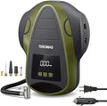 Tire Inflator Portable Air Compressor, Air Pump DC/AC for Car Tires 12V DC and Other Inflatables at Home 110V AC, Digital Electric Tire Pump with Pressure Gauge(Green)