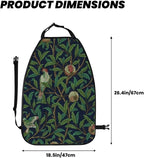 William Morris Pomegranate Fruit And Bird Car Seat Back Kick Protectors Kick Mats With Storage Pockets For Vehicles To Protect From Dirt Mud Scratches 2 Pack