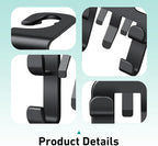 2 PCS Car Headrest Hooks, Multi-functional Seat Back Hanger for Phone & Bag & Umbrella, ABS Load Capacity Hidden Hanging Hook, Interior Organizer for Most Vehicles (Black)