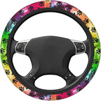Dog Paws Steering Wheel Cover Non-Slip Auto Steering Wheel Protector Car Accessories Universal Fit 15 Inches for Men Women