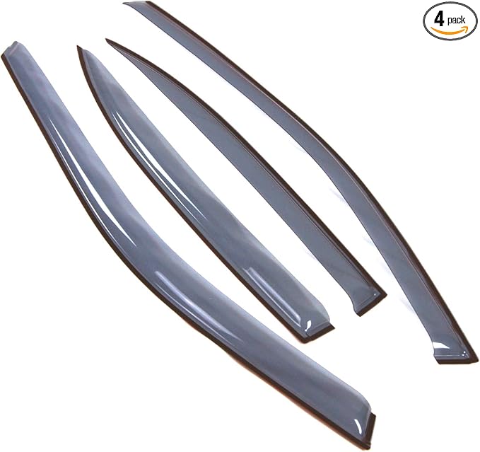 Car Window Rain Guard | Outside Mount Visors Auto Side Window Deflectors | Windows Visor Rain Shields Compatible with 1995-1999 Nissan Maxima | 4 Pcs Set, LGWV2-343, Light Tinted