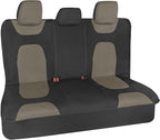 Waterproof Car Seat Covers Full Set – Black & Beige Seat Covers for Car Front & 60/40 Split Back Bench - Carseat Cover for Trucks, SUV - Universal Fit for Most Regular Size Vehicles
