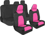 AquaShield Waterproof Pink Front Seat Covers, Black 60/40 Split Bench Rear Seat – Neoprene Front Car Seats Cover, SUV Seat Covers Protector - Interior Cover for Auto, Trucks, & Dog Owners