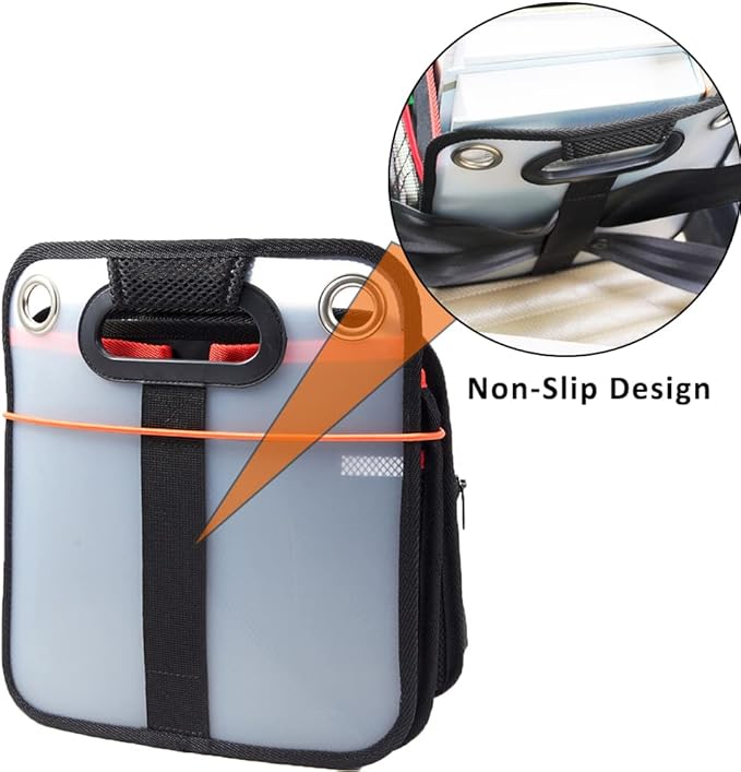 Car Trunk Organizer, Collapsible Back Seat Storage with Insulated Drinks Holder, Water Resistant Backseat Organizer for Diapers, Toys, Snacks, Books & More
