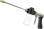 High-Pressure Hose Nozzle Gun with 100cc Soap Dispenser, Metal Car Wash Sprayer for Car Cleaning, Solar Panel/Wall/Window Washing & Garden Watering (Foam Gun B)