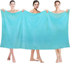 Large Microfiber Bath Sheet Towel, 2 Pack, 35" x 70", Aquamarine | Soft, Super Absorbent, Fast Dry, Hanging Loop, For Adult Gym Yoga Sauna