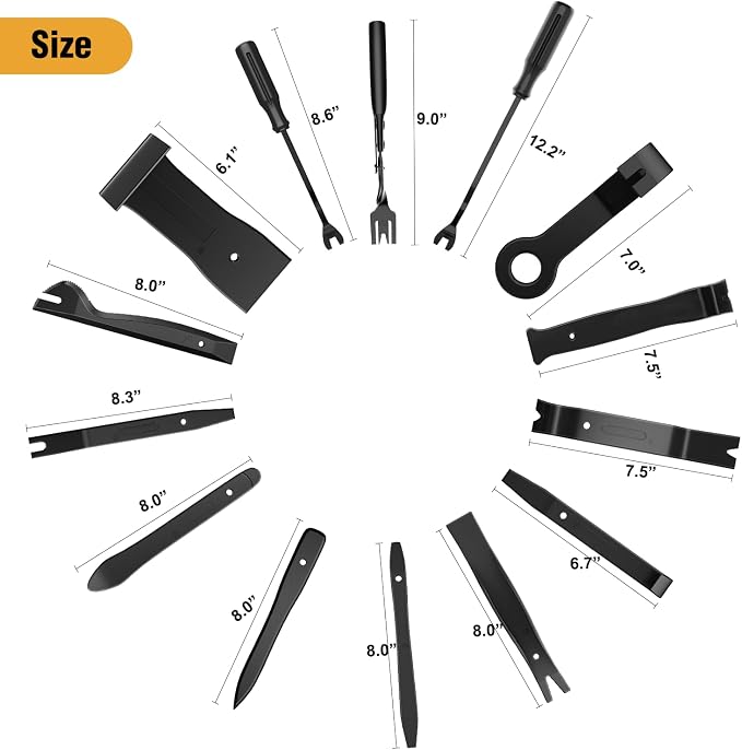 330Pcs Trim Removal Tool, Auto Push Pin Bumper Retainer Clip Set Fastener Terminal Remover Tool Adhesive Cable Clips Kit Car Panel Radio Removal Auto Clip Pliers, Black