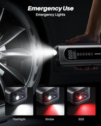 Tire Inflator Portable Air Compressor, 150PSI Air Pump for Car Tires with Tire Pressure Gauge, 3X Faster One Click Smart Cordless Tire Air Pump for Car, Motorcycle, Bike, Ball and More