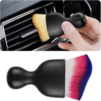 Car Interior Detailing Brush with Dust Cover, Auto Soft Hair Cleaning Brushes, Scratch Free Curved Dirt Collectors, for Vehicle Dashboard Air Conditioner Vents Leather(Red/Blue)