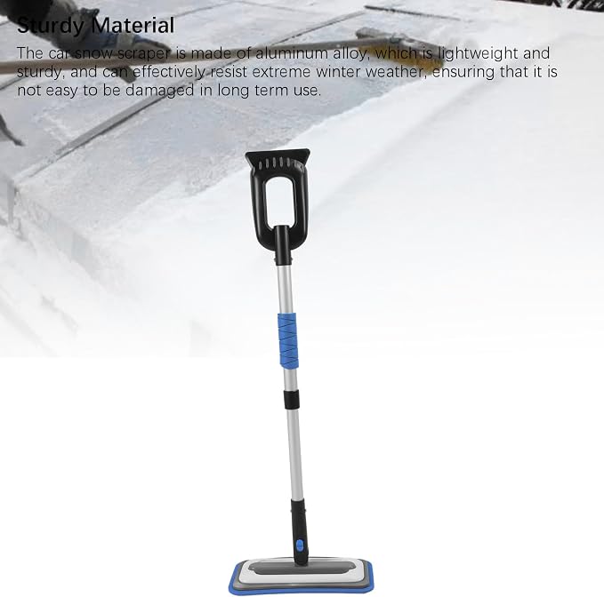 Snow Brush and Detachable Ice Scraper,Car Snow Scrapers Aluminium Alloy Ergonomic Handle Efficient Snow Removal Snow Broom Ice Scraper for Car Windshield (Blue)