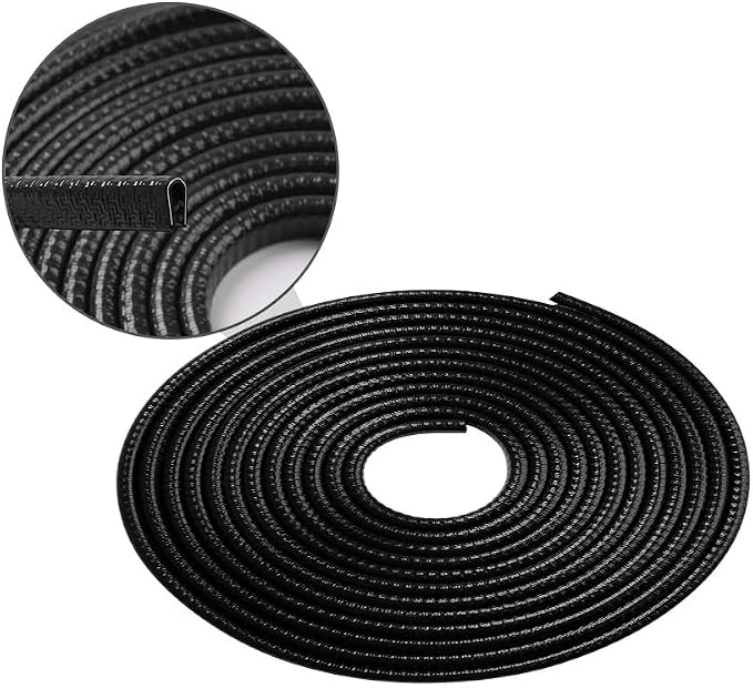 Car Door Edge Guards Rubber U Shape Edge Trim Seal Strips Protector Car Door Edge Protection for Car Auto Vehicle 10M