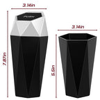 Car Trash Can with Lid, Mini Car Trash Cup with 30 Additional Trash Bags, Car Accessories for Interior, Leakproof Vehicle Garbage Bin for Car, Home, Office - 2 Packs, Silver