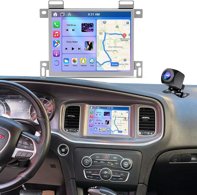 Android 14 Car Radio for Dodge Charger 2011-2014 with Wireless CarPlay and Android Auto, 8.4 Inch Touchscreen for Charger Car Stereo Head Unit w/Bluetooth GPS WiFi FM RDS SWC Mirror Link Camera, 2+32G