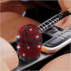 Bling Car Trash Can with Lid, Rhinestone Leakproof Waterproof Auto Cup Holder Garbage Bin, Portable Multipurpose Vehicle Dustbin and Organizer for Home Office Kitchen Bedroom (Red)