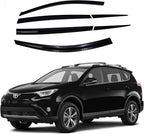AUTOCLOVER Tape-On Rain Guards Window Visors 6 Pcs Set for Toyota Rav4 2013 2014 2015 2016 2017 2018 / Window Deflectors, Out-Channel Vent Shades (Smoked)