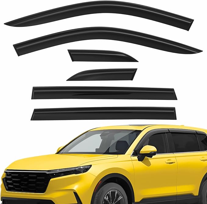 Extra Durable Window Deflectors Tape-On Window Visors Rain Guards Fit for Honda CR-V (CRV) 2023-2026, Sun Visors, Wind Vent for Shades, Exterior Car Accessories - 6pcs. AG0495