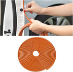 Car Door Rubber Seal Strip, 32.8Ft Self Adhesive Weather Stripping Automotive Edge Trim, Weatherstrip Soundproof Vehicle Tailgate Window Sealing Cover, Universal for SUV RV Truck (Orange)