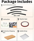 6-PCS Low Profile Window Rain Guards Fit for Toyota Corolla Sedan 2020-2026 Rain Guard Window Deflectors Extra-Thick Side Window Visors Vent Shades Tape-on Vent Visors Car Accessories