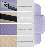 carleef Arm Rest Cover for Car,Leather+Memory Foam Center Console Cover with Storage Bags,Universal Middle Console Cover Car Accessories Interior for Most Cars Center Consoles (Purple)