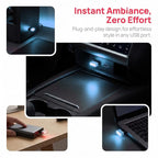 4PCS USB LED Car Interior Atmosphere Lamp, Portable Mini, Ice Blue | 5V USB-A plug-in, soft accent glow, no wiring, decor night light, car accessories for cars, SUVs, trucks