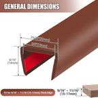 Rubber Edge Trim, Flexible Edge Banding, 5/8"(16mm) U Channel Furniture Edge Protector, Self Adhesive Edge Guards for Plywood, Wood, Glass Parts, 20Ft, Brown Color