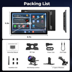 LAMTTO 9" Apple CarPlay Screen with Backup Camera & Streaming Apps | Portable 9-inch display for safer parking, preloaded Netflix YouTube & Bluetooth audio for on-the-go entertainment
