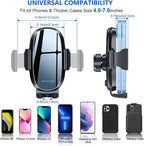 Phone Holders for Your Car with Metal Hook Clip, Air Vent Cell Phone Car Mount, Hands Free Universal Automobile Cradle Fit for iPhone Android and All Smartphones, Classic Black