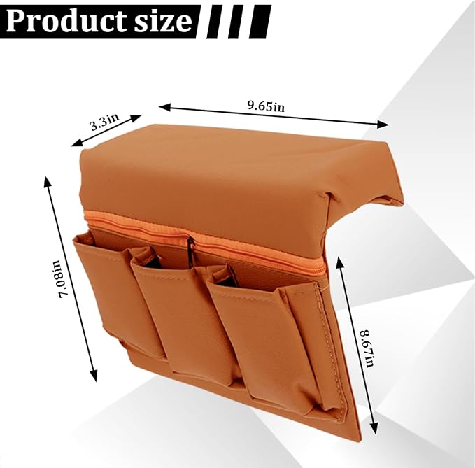 Car Window Armrest Storage Box, Multifunctional Leather Door Side Organizer with Pockets, Comfortable Automotive Interior Arm Elbow Rest Pad Storage Bag, Universal for Vehicles (Brown)