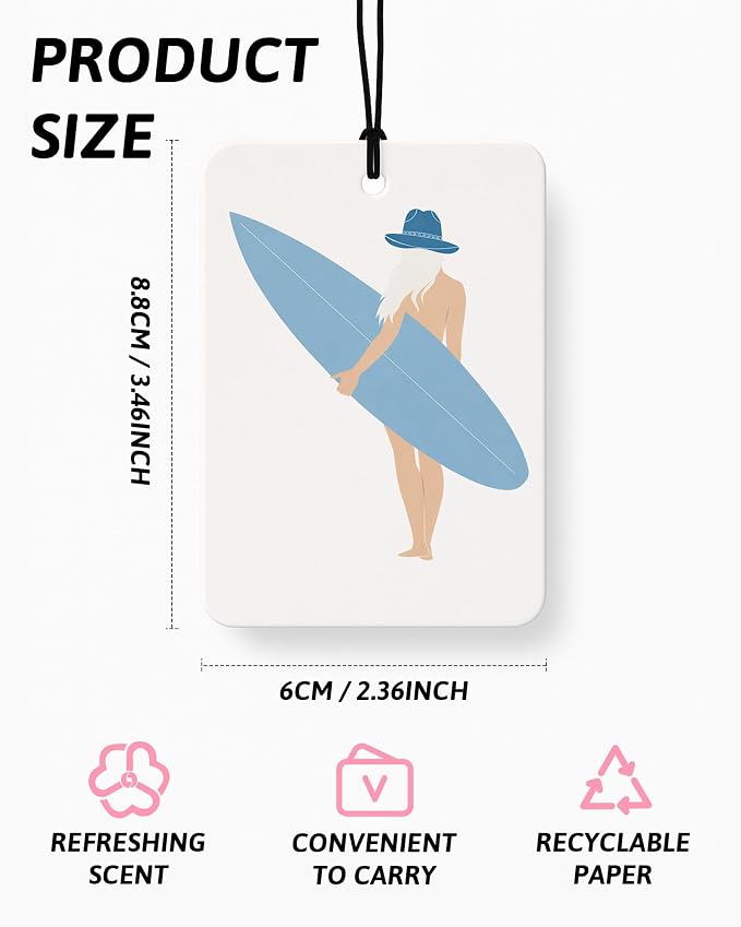 Blue Coastal Cowgirl Car Air Freshener 4 Pcs Coconut Scented, Horseshoe Martini Cowgirl Car Accessories Mirror Decor for Women, Western Hanging Air Freshener for Cars Closet Drawer Books
