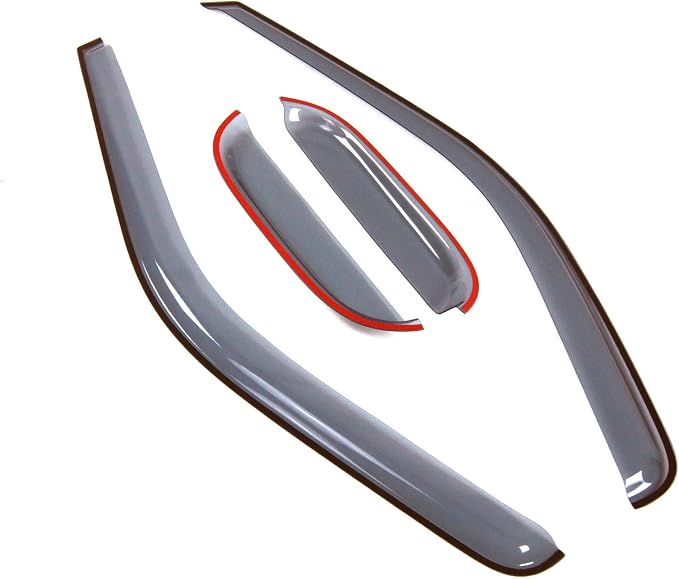 Car Window Rain Guard | Outside Mount Visors Auto Side Window Deflectors | Windows Visor Rain Shields Compatible with 1999-2016 Ford F-250 SuperCab/Extended Cab | 4 Pcs Set, LGWV2-477-2, Light Tinted