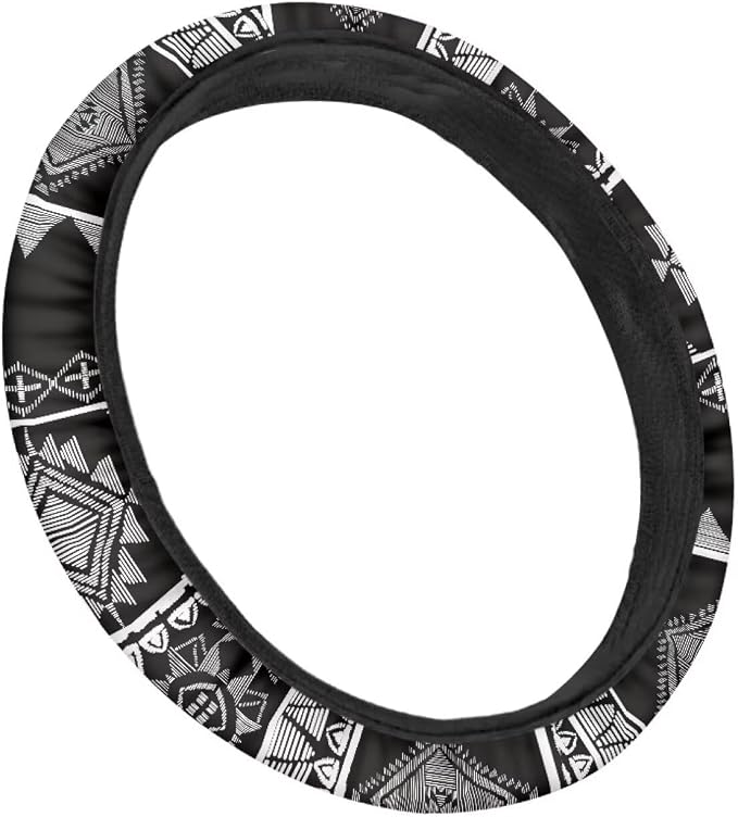 American Tribal Geometric Pattern Steering Wheel Cover with a Diameter of 15" for Van Car SUV Truck Full Surround Auto Steering Wheel Protector Steering Wheels Accessories