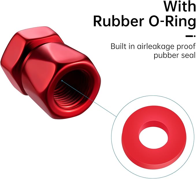 Tire Valve Stem Caps for Jeep Metal Car Wheel Air caps Auto Valve Stem Caps Accessories 4 Pcs (red)