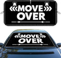 Funny Road Sign Car Windshield Sunshades Move Over Arrow Traffic Humor Front Window Sun Shade Blocks UV Rays Sun Visor Protector for Car Sedan Truck SUV Accessories 59" L x 31.5" W