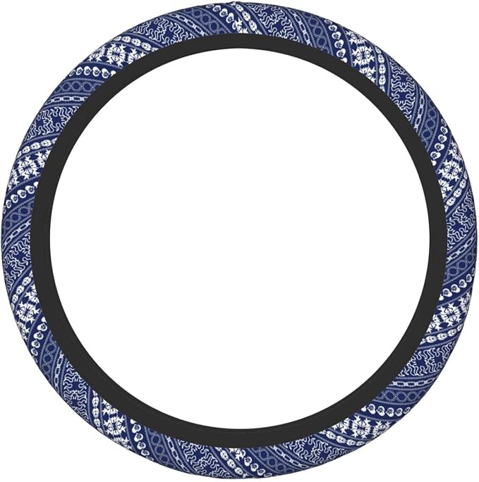 Lace Steering Wheel Cover Car Elastic Steering Wheel Protector | Bohemian Anti-Slip Breathable Car Accessories Interior for Women Men Universal 15 Inch Fit Auto SUVs Vans Truck