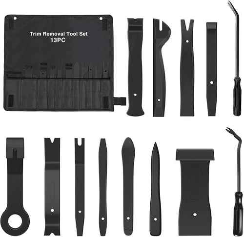 13PCS Nylon Trim Removal Tool Set for Bumper Fastener Rivet Clips Car Door Clip Panel Audio Video Dashboard Dismantle Black
