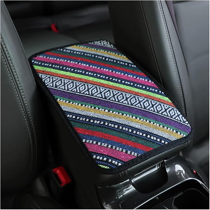 Car Center Console Cover,Boho Car Accessories Car Armrest Box Pad for Comfortable Support,Universal Armrest Cover for Car Truck SUV Center Console,Car Decorations Interior Aesthetic (Armrest cover-B)