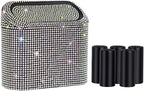 Car Trash Can with Lid, Bling Crystal Mini Vehicle Trash Bin Car Dustbin Garbage Organizer, Automotive Garbage Can Bin Trash Container for Auto Cars, Home, Office - Multicolor …