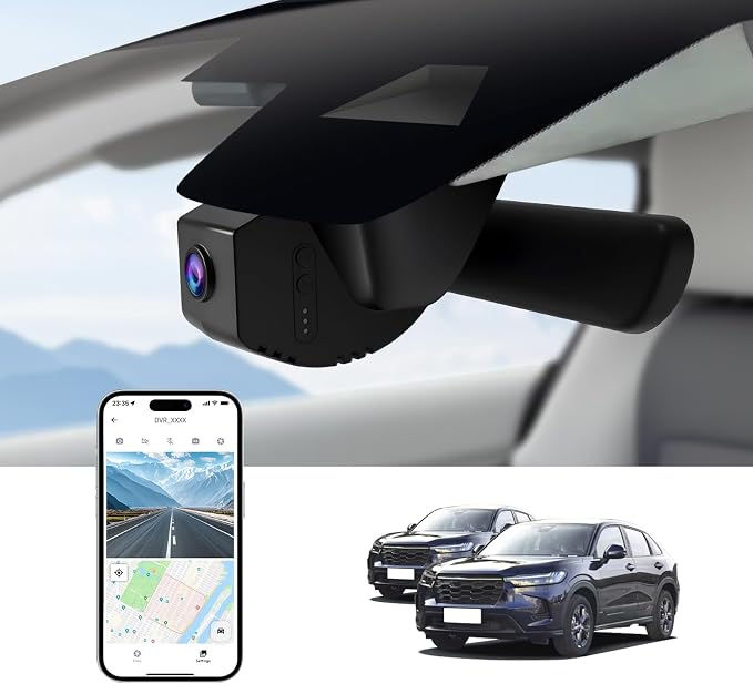 OEM Style Front Dash Cam for Honda HR-V 2023-2026 | Front 4K, 64GB Card, Hidden Design, Plug&Play, Easy Install, Loop Recording, G-Sensor, Free App