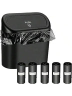 Leak-Proof mini car Trash can, 150 Garbage Bags, with lid, can be Placed on the Desk or Hung, Perfect car Accessory!