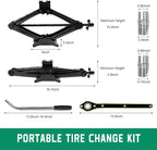 Car Jack Kit, 2 Ton (4409 lbs) Auto Emergency Set Portable Scissor Lift Jacks with Lug Wrench, Heavy Duty Tire Changing Tool Universal Scissor Jack for Car Truck SUV MPV