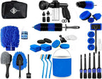 42Pcs Car Detailing Kit, Car Detailing Brush Set, Car Wash Cleaning Kit, Car Detailing Brushes, Professional Car Care Kit for Interior Exterior Wheels, Blue (42)