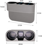 Car Seat Organizer Cup Drink Holders Multi Functional Gap Filler Storage Box Insert Organization Helps Reduce Distracted Driving&Holds Phone Mount Mug Bottle Cellphone (PUBD-Gray)