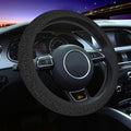 Leopard Grey Animal Leather Steering Wheel Cover Car Accessories Cute for Women Girls Girly Universal 15 Inch Neoprene Auto Interior Decor Anti Slip Car Truck Protector